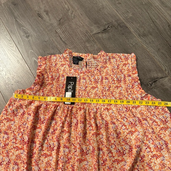 NWT Papillon Blouse Ditsy floral ruffle sleeves smocked chest XXL - Picture 10 of 10